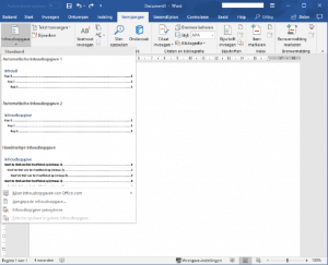 Inhoudsopgave word maken